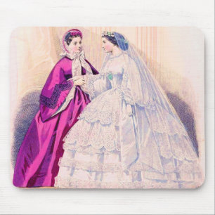 1861 French fashion plate wedding gown Mouse Pad