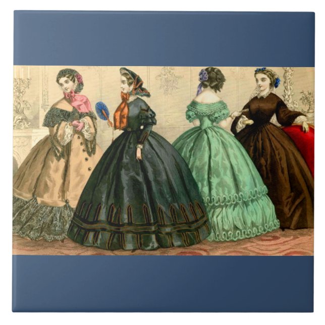 1861 German fashion plate Ceramic Tile (Front)