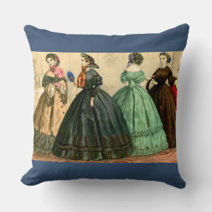 1861 German fashion plate Cushion