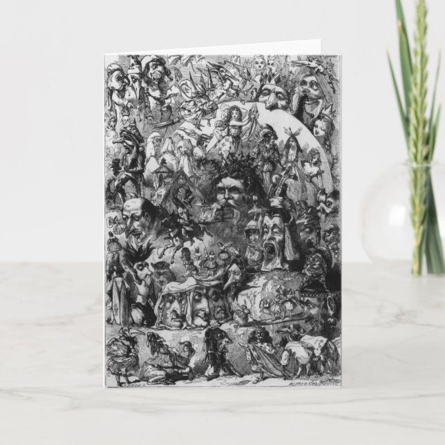 1861: 'What I Saw in the Fire'. Fairies Holiday Card (Front)