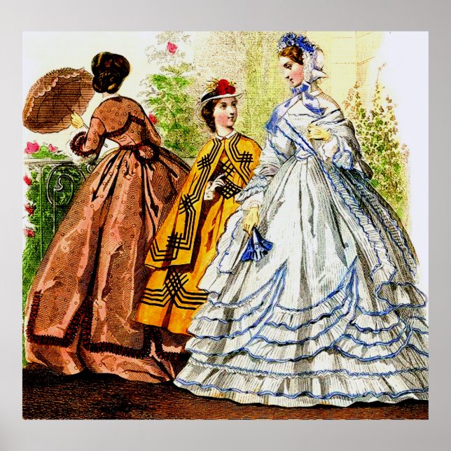 1863 Journal Des Jeunes Personnes fashion plate Poster (Front)