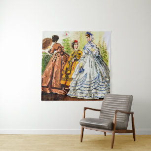 1863 Journal Des Jeunes Personnes fashion print Tapestry