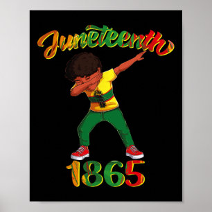 1865 Dab Black Boy Brown Skin Afro American Boys  Poster