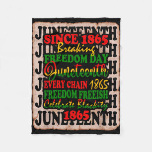 1865 freedom day juneteenth celebrate blackity fleece blanket