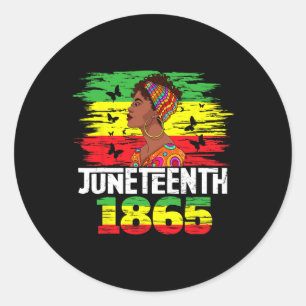 1865 Independence Day Black Pride Black Women  Classic Round Sticker