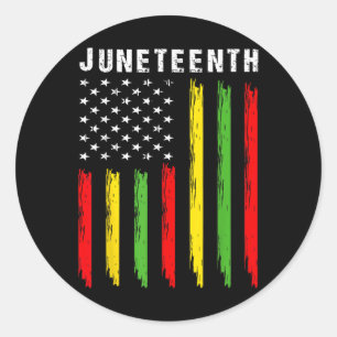 1865 Juneteenth Black History American Flag Africa Classic Round Sticker