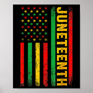 1865 Juneteenth Black History American Flag Africa Poster