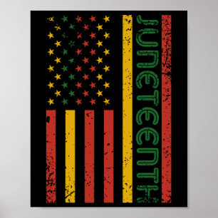 1865 Juneteenth Black History American Flag Africa Poster