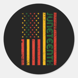 1865 juneteenth black history american flag classic round sticker