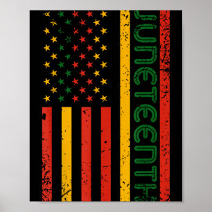 1865 juneteenth black history american flag poster