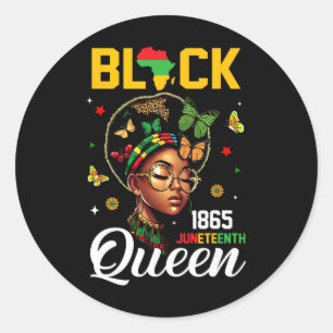 1865 Juneteenth Black Queen June 19th Classic Round Sticker