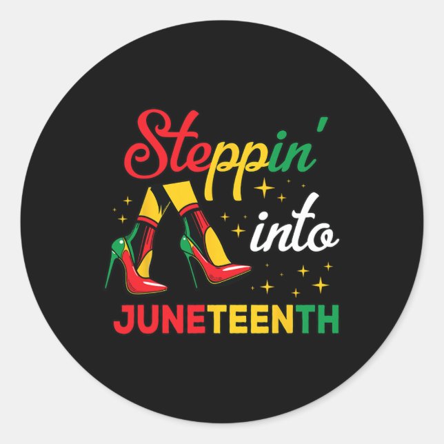 1865 Juneteenth Black Queen Stronge Smart  Classic Round Sticker (Front)