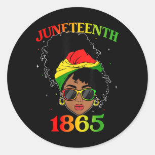 1865 Juneteenth Celebrate African American Women F Classic Round Sticker