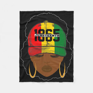 1865 Juneteenth Hat Womens Independence Day Freedo Fleece Blanket