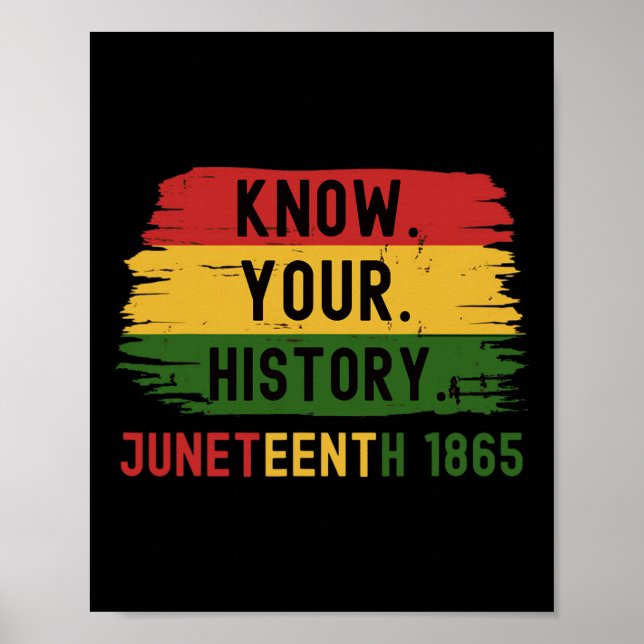 1865 Juneteenth Know Your Black History  Poster (Front)