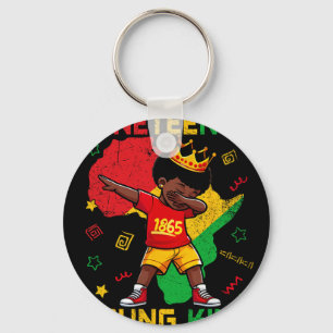 1865 Juneteenth Young King Dabbing Boys Kids Afric Key Ring