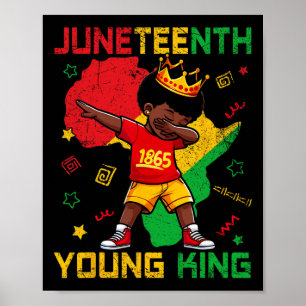 1865 Juneteenth Young King Dabbing Boys Kids Afric Poster