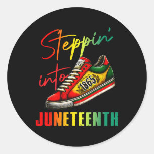 1865 Juneteenth Youth Shoes Steppin' Into Like My Classic Round Sticker