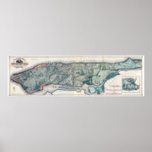 1865.Topographical Map of the City of New York