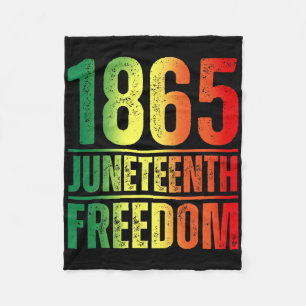 1865 Women Men Juneteenth Freedom African American Fleece Blanket