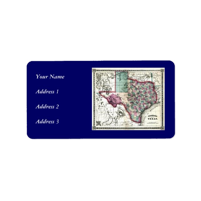 1866 Antiquarian Map of Texas by Schönberg & Co. Label (Front)
