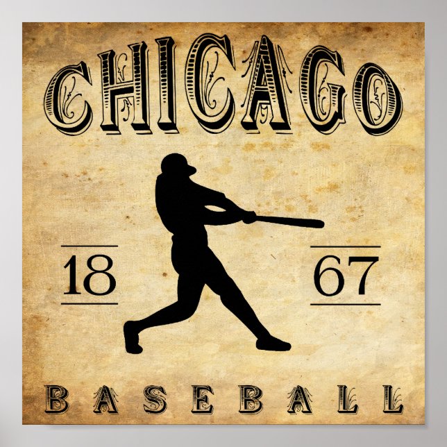 1867 Chicago Illinois Baseball Poster (Front)