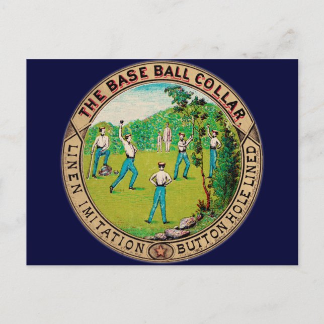 1868 Vintage Baseball Collar Logo Postcard (Front)