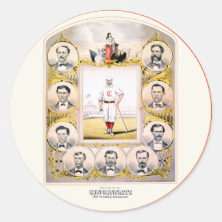 1869 Red Stockings Classic Round Sticker