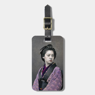1870 Beautiful Japanese Woman Luggage Tag