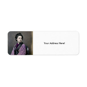 1870 Beautiful Japanese Woman Return Address Label