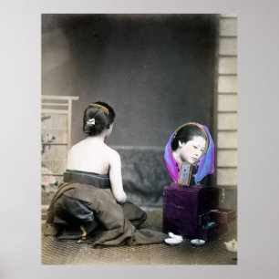 1870 Japanese Woman in Dressing Room Poster