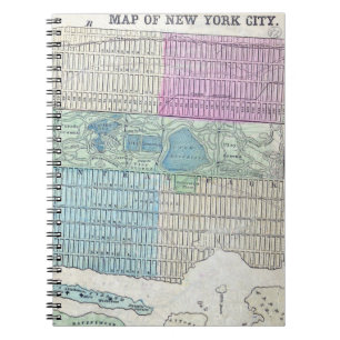 1870 Map New York City Central Park Notebook