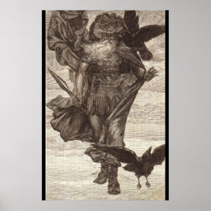 1871 Odin, Norse God of War Poster