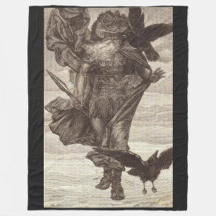 1871 Odin, Norse God of Wisdom Fleece Blanket