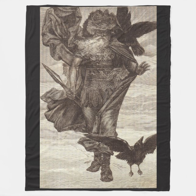 1871 Odin, Norse God of Wisdom Fleece Blanket (Front)