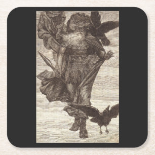 1871 Odin, Norse God of Wisdom Square Paper Coaster