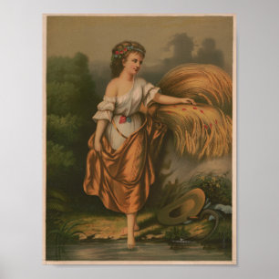 1873 Flower of the Field Vintage Portrait Print