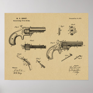 1873 Gun Revolver Patent Art Drawing Print