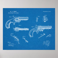 1873 Gun Revolver Patent Art Drawing Print