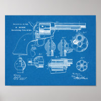 1875 Gun Revolver Patent Art Drawing Print