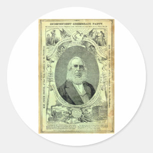 1876 Greenback Party Classic Round Sticker