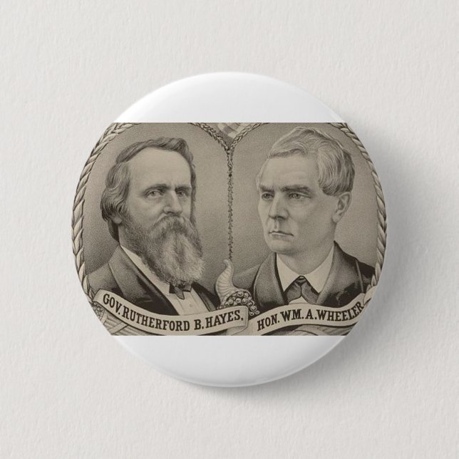 1876 Hays - Wheeler 6 Cm Round Badge (Front)
