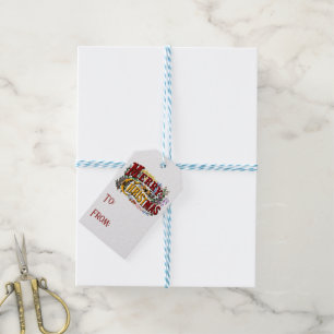 1876 Merry Christmas Colourful Gift Tags