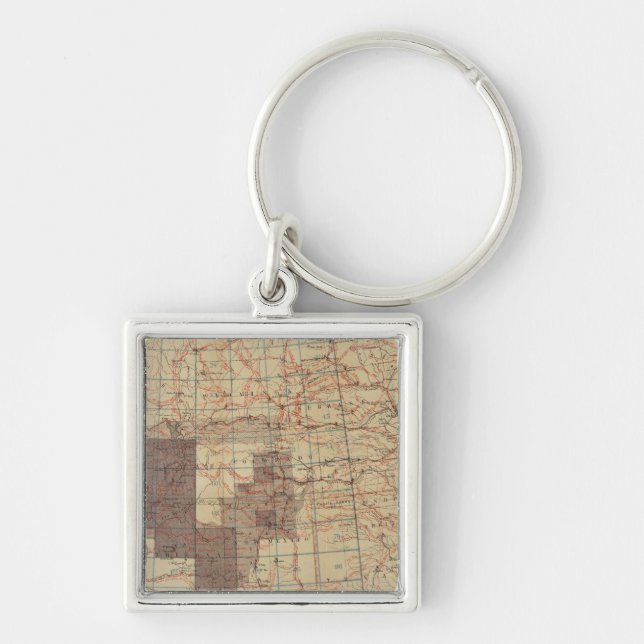 1876 Progress Map of The US Geographical Surveys Key Ring (Front)