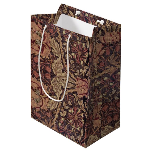 1876 Vintage William Morris Honeysuckle Medium Gift Bag (Front Angled)