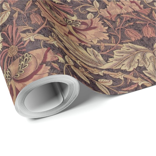 1876 Vintage William Morris Honeysuckle Wrapping Paper (Roll Corner)