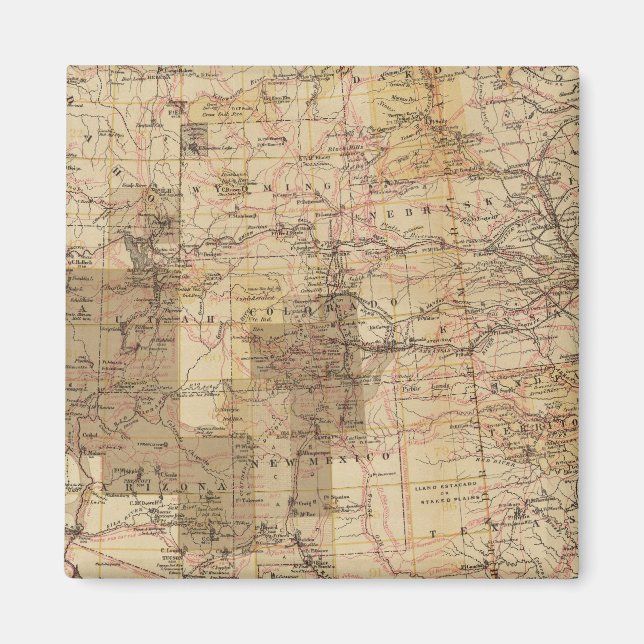 1878 Progress Map of The US Geographical Surveys 2 Magnet (Front)