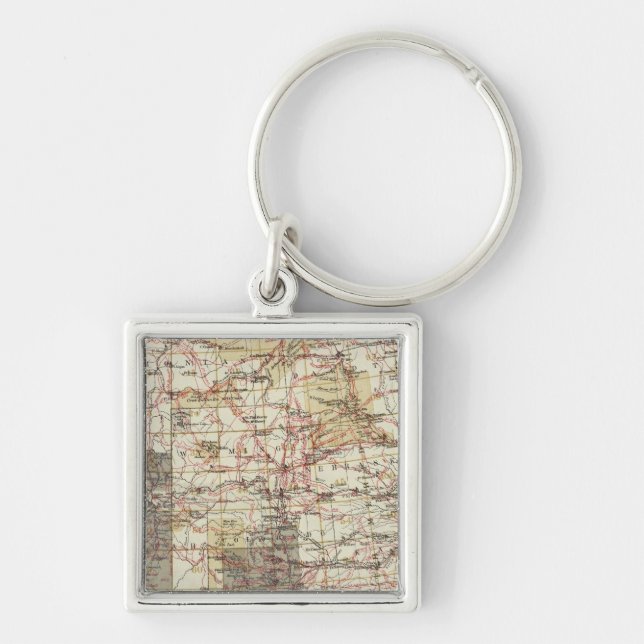 1878 Progress Map of The US Geographical Surveys Key Ring (Front)