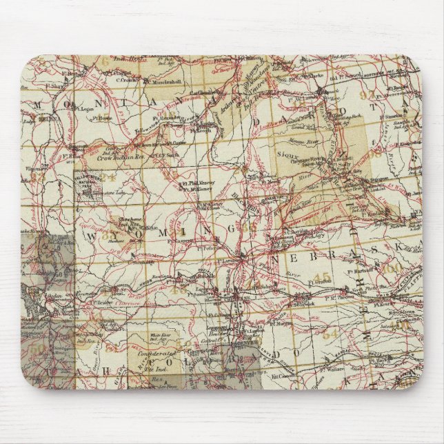 1878 Progress Map of The US Geographical Surveys Mouse Pad (Front)