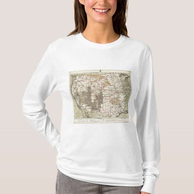 1878 Progress Map of The US Geographical Surveys T-Shirt (Front)
